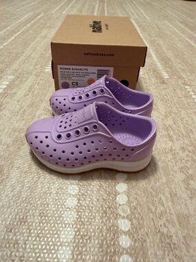 NWT Native Shoes Kids Lavender Slip-On Perforated Sneaker